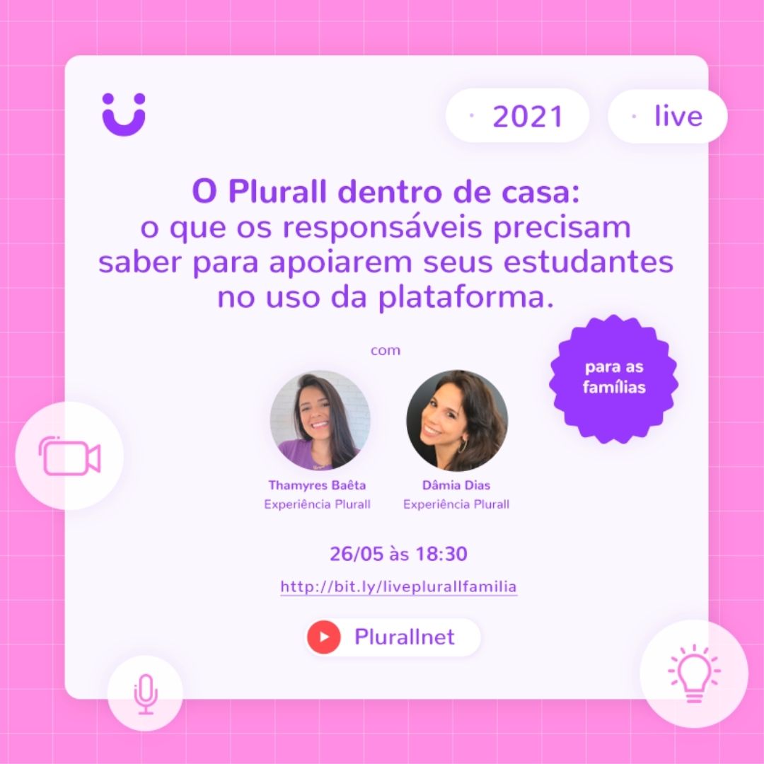 É amanhã! Live Plurall para as famílias